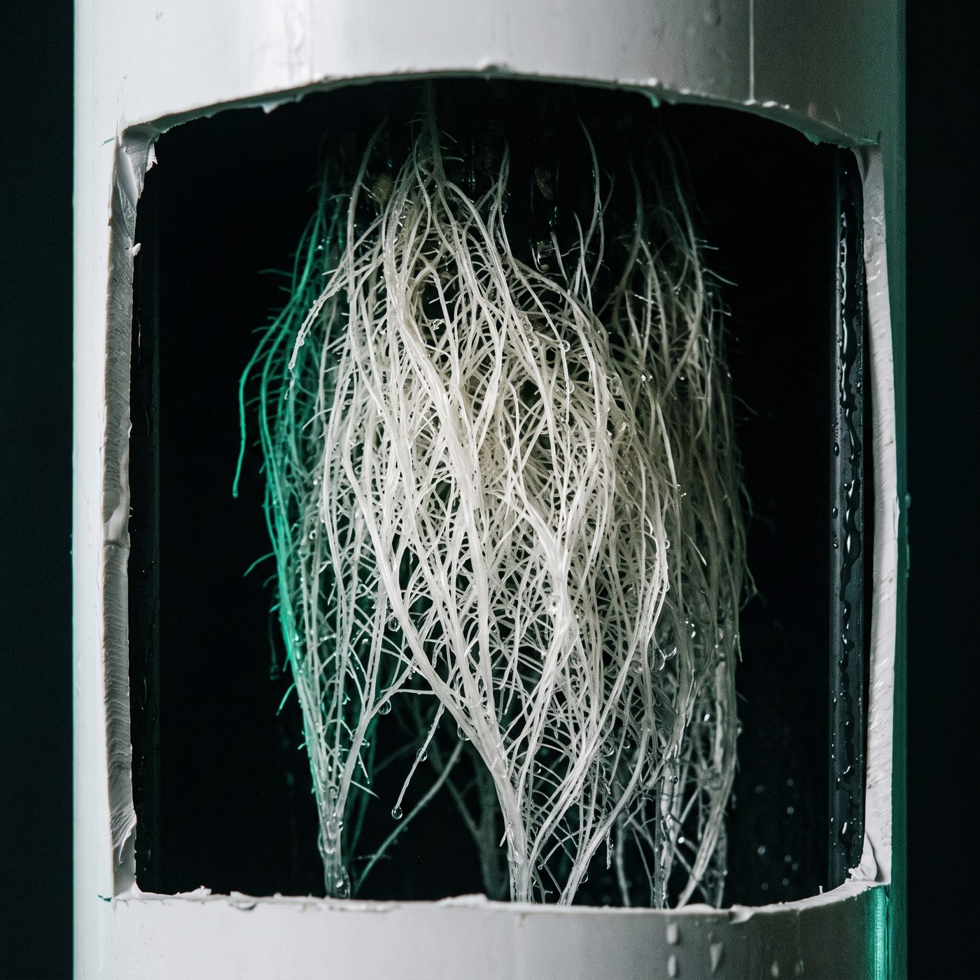 Root growth inside a pod