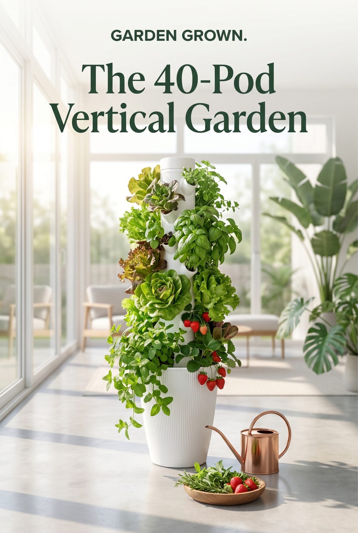 40-pod premium vertical hydroponic garden